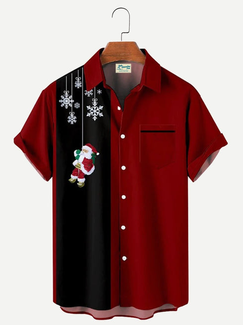 Men's Christmas Funny Graphic Short Sleeve Hawaiian Shirt